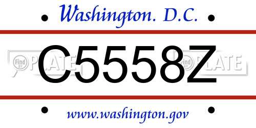 C5558Z District Of Columbia License Plate