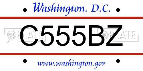 C555BZ District Of Columbia License Plate