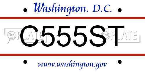 C555ST District Of Columbia License Plate