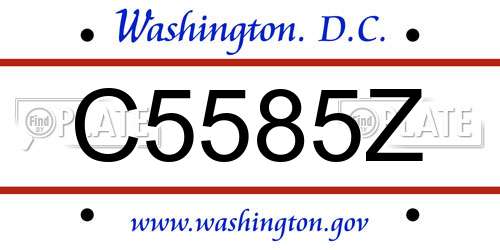 C5585Z District Of Columbia License Plate