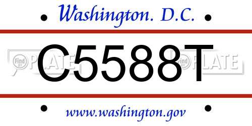 C5588T District Of Columbia License Plate