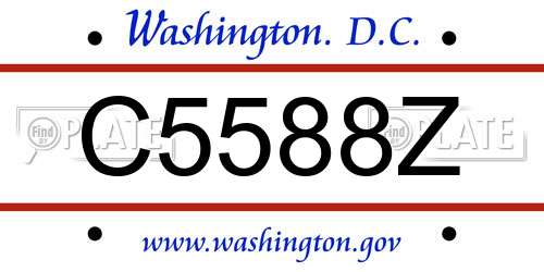 C5588Z District Of Columbia License Plate