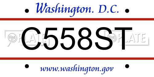 C558ST District Of Columbia License Plate