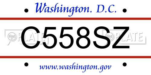 C558SZ District Of Columbia License Plate