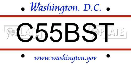 C55BST District Of Columbia License Plate
