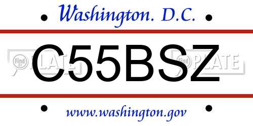 C55BSZ District Of Columbia License Plate