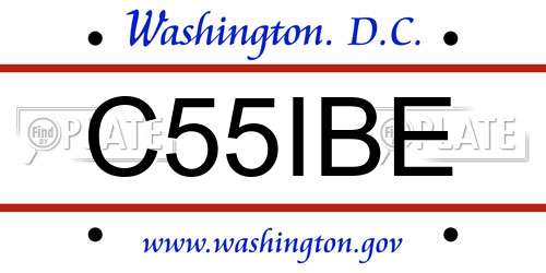 C55IBE District Of Columbia License Plate