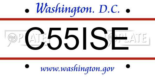 C55ISE District Of Columbia License Plate