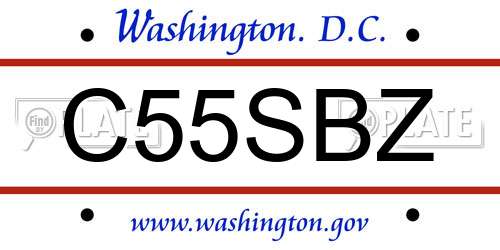 C55SBZ District Of Columbia License Plate