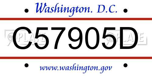 C57905D District Of Columbia License Plate