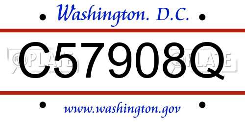 C57908Q District Of Columbia License Plate