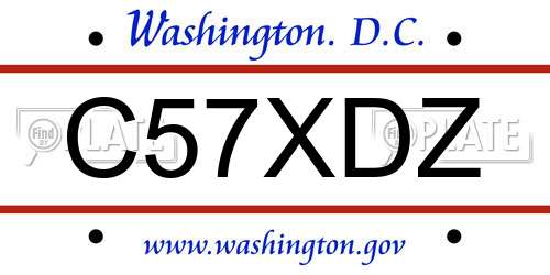 C57XDZ District Of Columbia License Plate