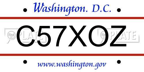 C57XOZ District Of Columbia License Plate