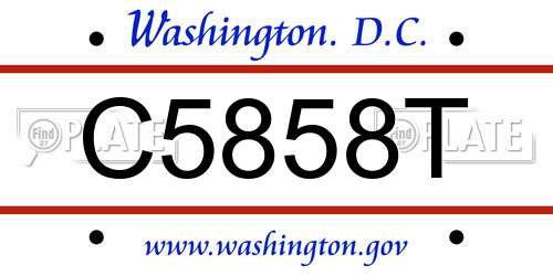 C5858T District Of Columbia License Plate