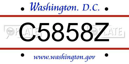 C5858Z District Of Columbia License Plate