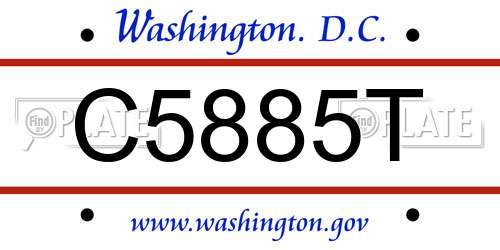 C5885T District Of Columbia License Plate
