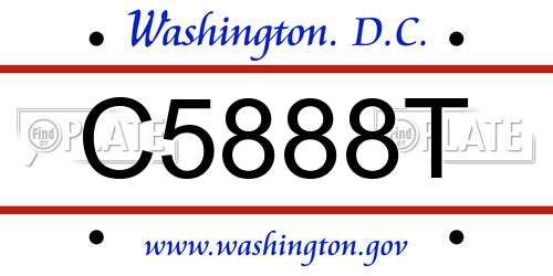 C5888T District Of Columbia License Plate