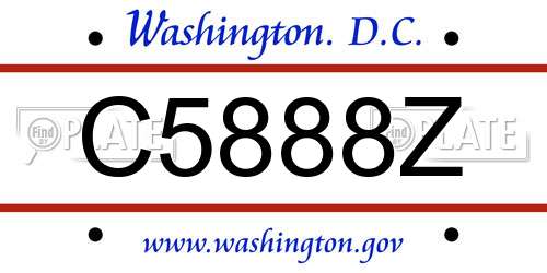 C5888Z District Of Columbia License Plate