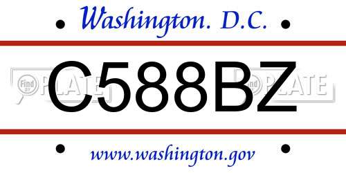 C588BZ District Of Columbia License Plate