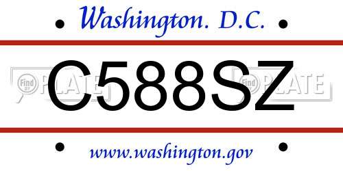 C588SZ District Of Columbia License Plate