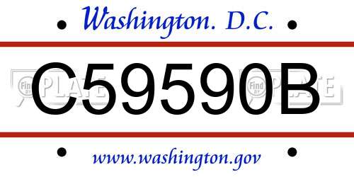 C59590B District Of Columbia License Plate