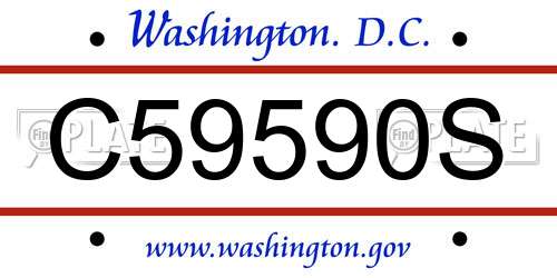C59590S District Of Columbia License Plate