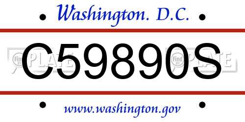 C59890S District Of Columbia License Plate