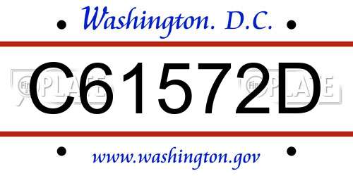 C61572D District Of Columbia License Plate