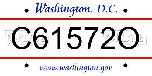 C61572O District Of Columbia License Plate