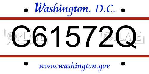 C61572Q District Of Columbia License Plate