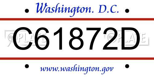 C61872D District Of Columbia License Plate