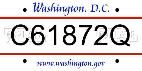 C61872Q District Of Columbia License Plate