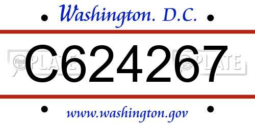 C624267 District Of Columbia License Plate