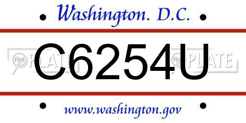C6254U District Of Columbia License Plate