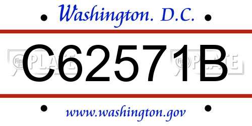 C62571B District Of Columbia License Plate