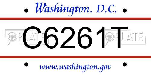 C6261T District Of Columbia License Plate