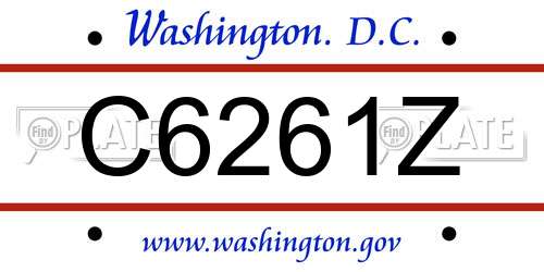 C6261Z District Of Columbia License Plate