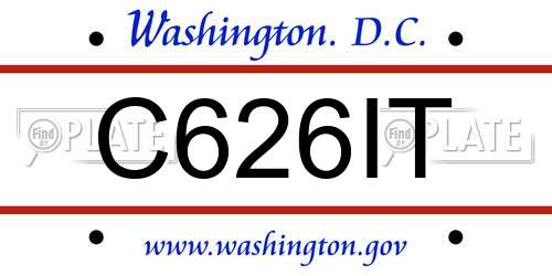 C626IT District Of Columbia License Plate