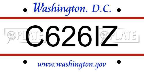 C626IZ District Of Columbia License Plate