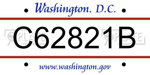 C62821B District Of Columbia License Plate