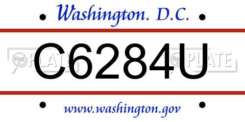 C6284U District Of Columbia License Plate