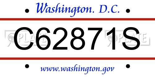 C62871S District Of Columbia License Plate