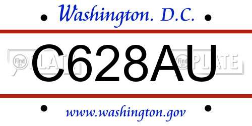 C628AU District Of Columbia License Plate