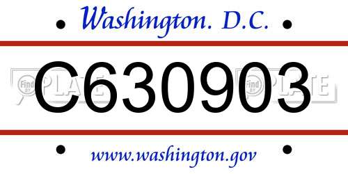 C630903 District Of Columbia License Plate