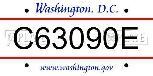 C63090E District Of Columbia License Plate