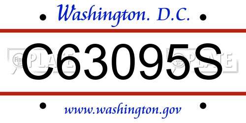 C63095S District Of Columbia License Plate