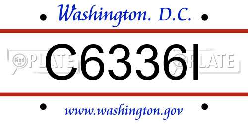 C6336I District Of Columbia License Plate