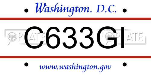 C633GI District Of Columbia License Plate