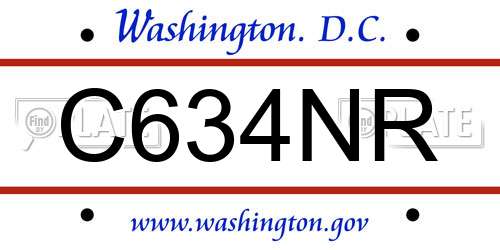 C634NR District Of Columbia License Plate