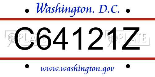 C64121Z District Of Columbia License Plate